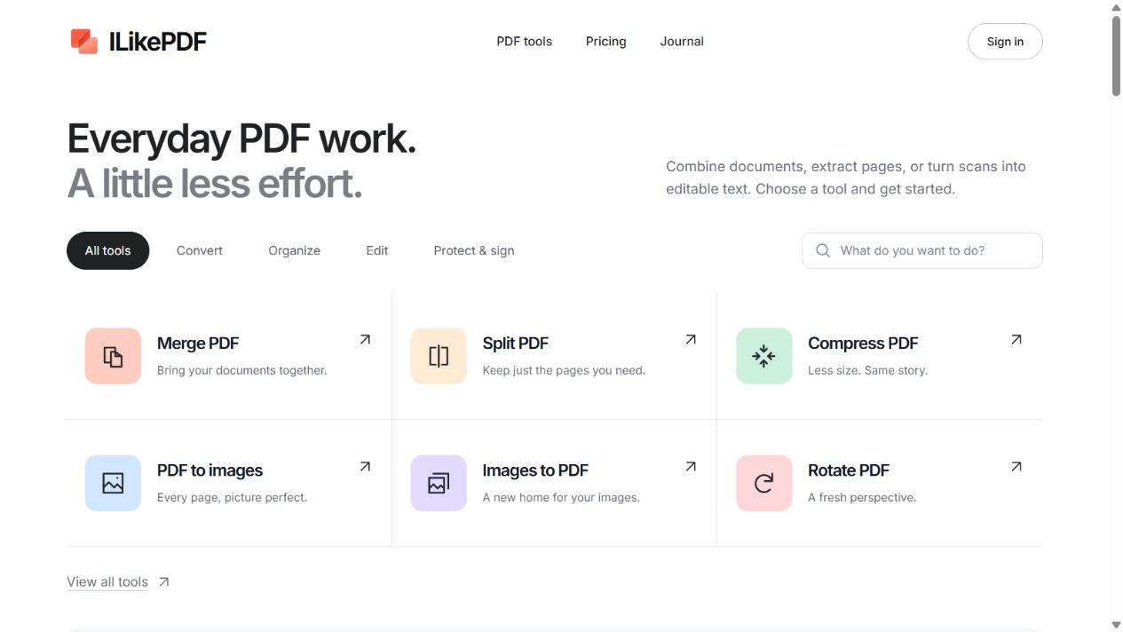 ILikePDF — The live ILikePDF tool catalogue.